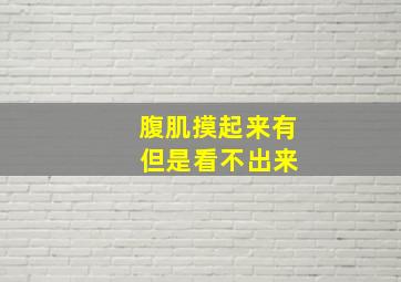 腹肌摸起来有 但是看不出来